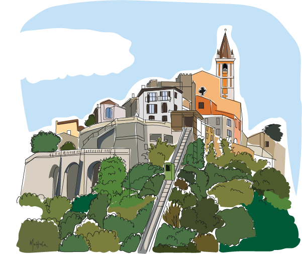 illustration du village de contes par Marie-Hortense Camous